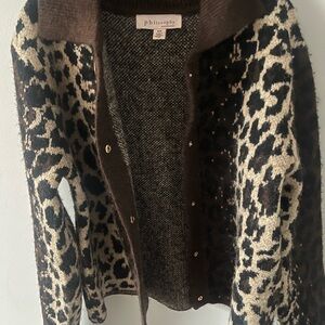 Philosophy Brown Leopard Teddy Jacket